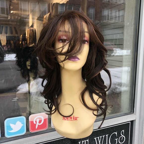 Brown Highlights Romance Curl Wig lacefront Wig